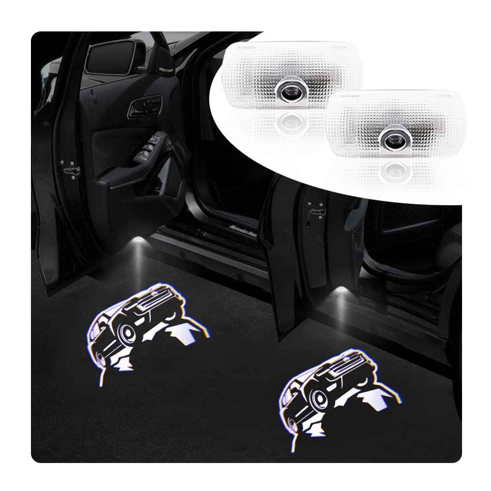 Car Courtesy Lights, Door Lights with Logo, Set of 2 for Toyota Land Cruiser 300 Series (03)