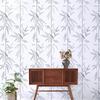 Papel de Parede Verde Branco Papel de Parede Descascar e Colar Papel Contacto Boho para Armários Papel de Parede de Folhas para Quarto Autocolantes Autocolantes