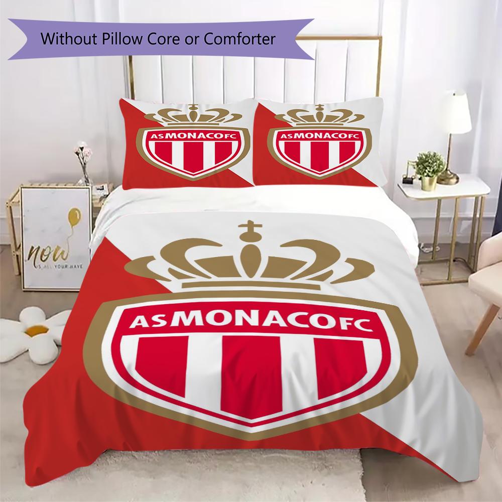AS Monaco F Pattern Bedding,Quilt Set Quilt Cover Pillowcase Home Birthday Gift(1 * Duvet Cover + 2 * Pillowcase, Without Core)_lx