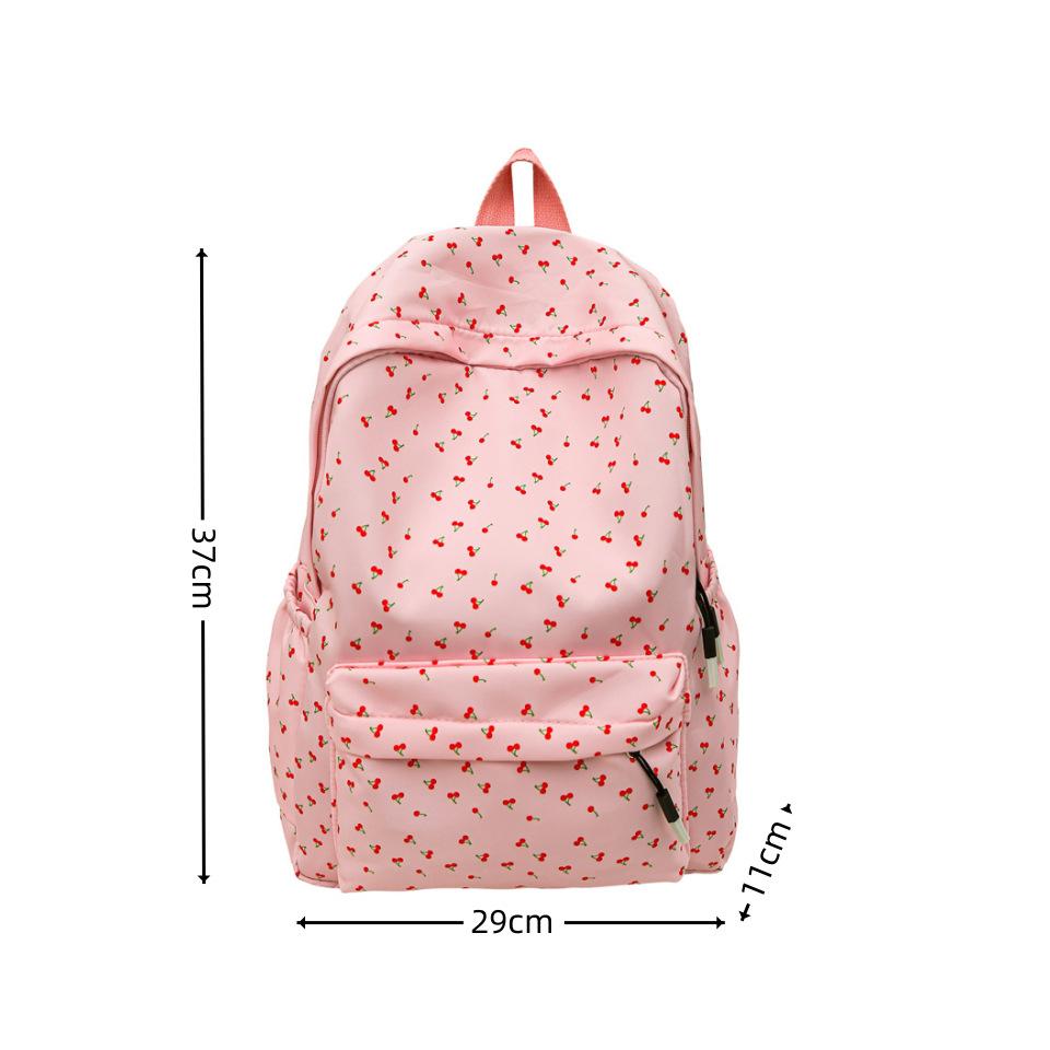 Korean small fresh schoolbag female college student simple small floral backpack lightweight large capacity high school backpack