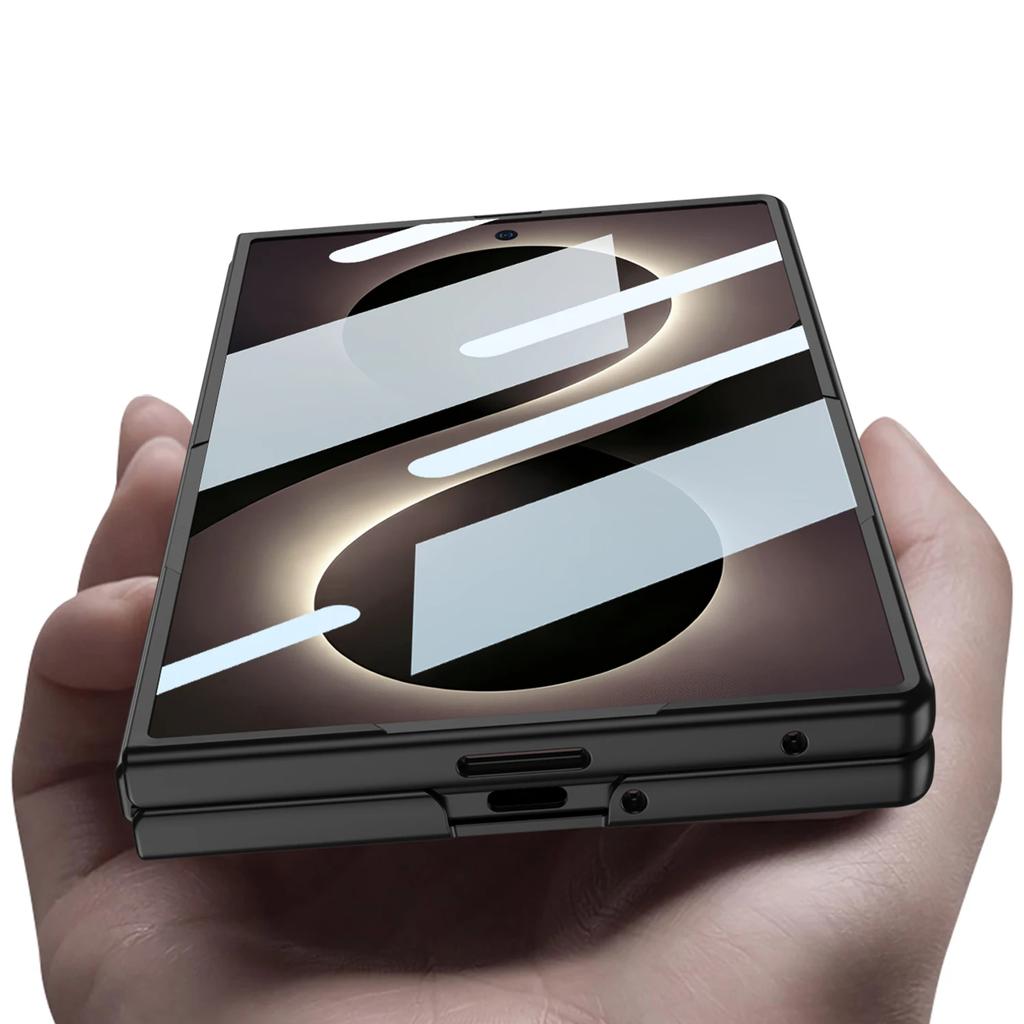 Hand Feel Casing For Samsung Galaxy Z Fold 8 Wide Case Protective with Front film Metal Feel Mobile Phone Back Cover