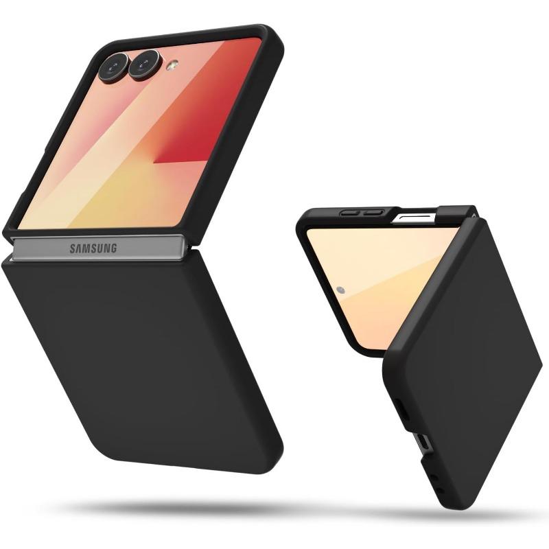 Applicable To The New Samsung ZFlip7Fe Folding Mobile Phone Case Zflip6 Liquid Silicone Protective Case Anti Fall Solid Color Soft