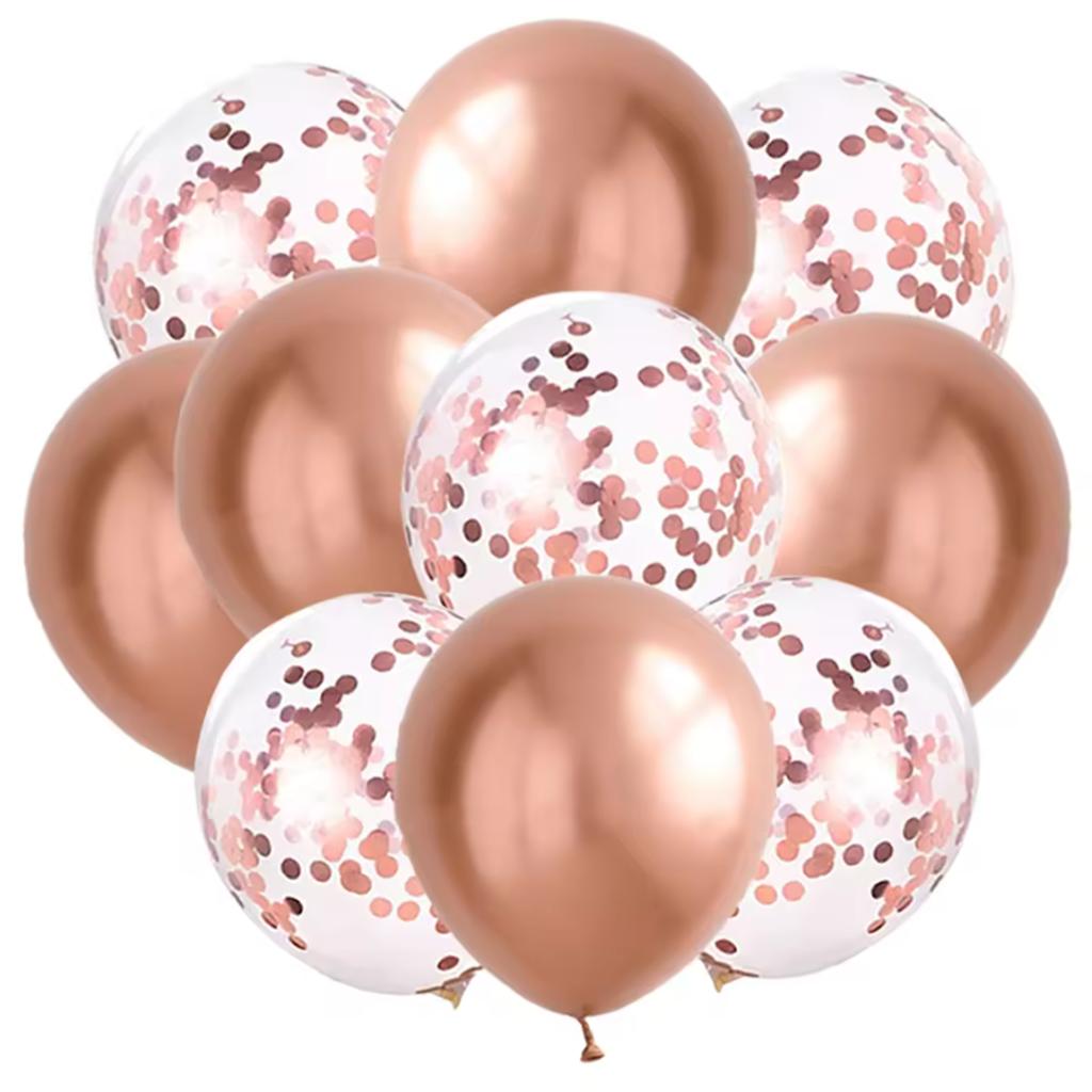 10PCS Gold Silver Metal Latex Confetti Balloons Wedding New year Birthday Party Decorations Matte Globos