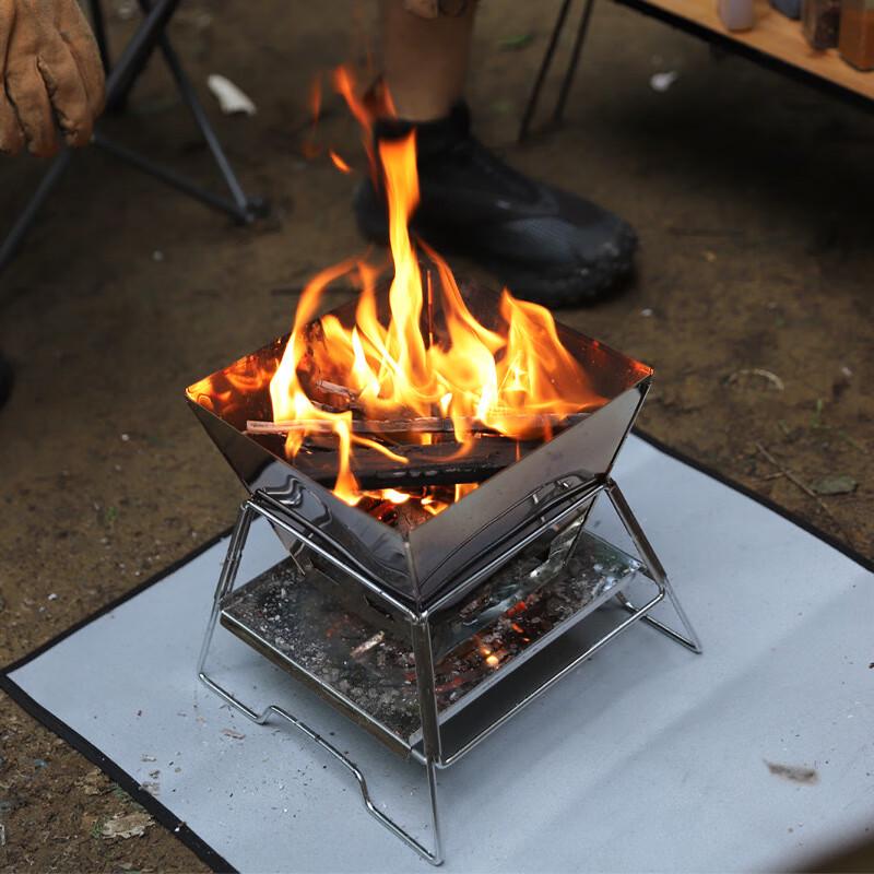 ZISIZ Outdoor Square Fire Pit & BBQ Grill