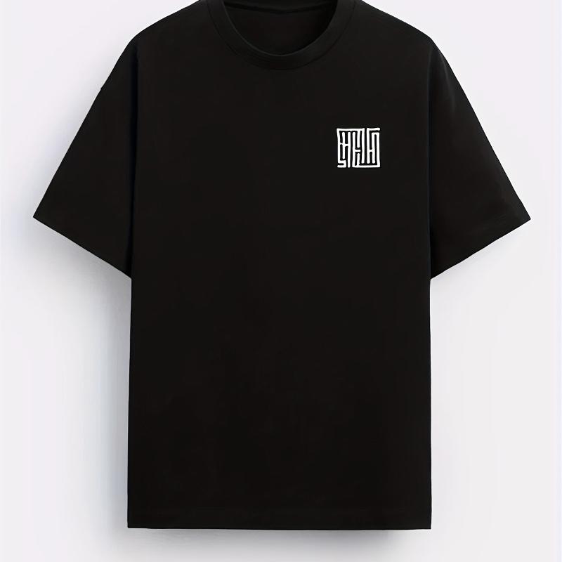 

Geometric Typography Logo Print T-Shirt Breathable Cool, Comfortable Wear,Daily Casua XXL білий