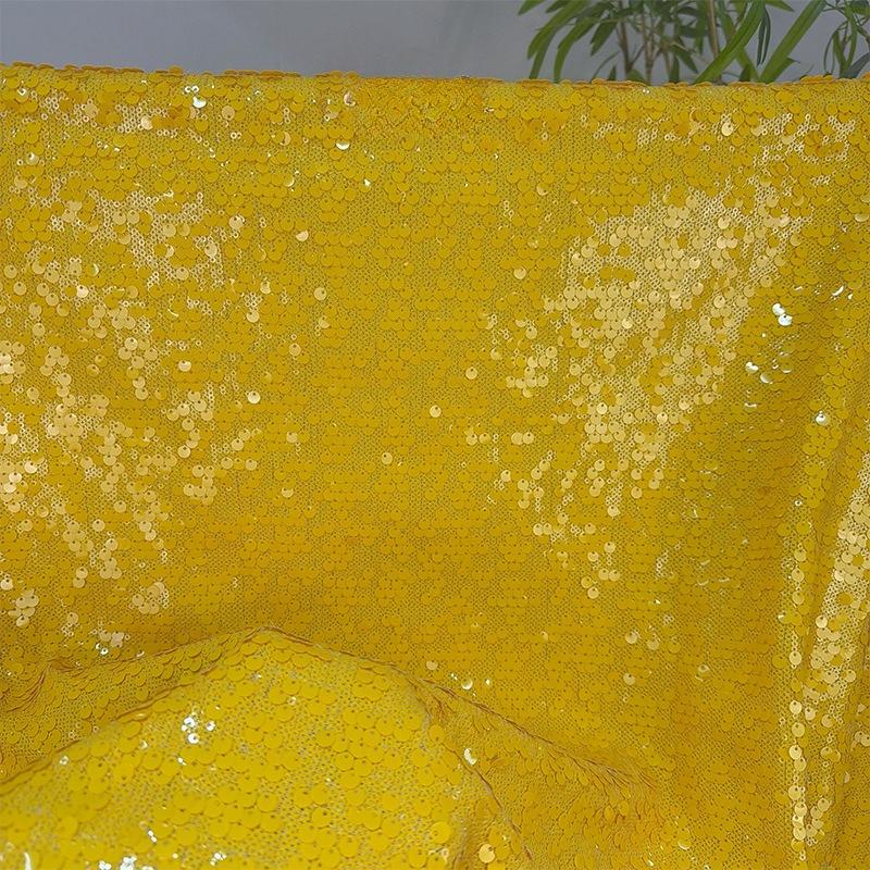 Double Layer Thick Scale Sequins Fabric Glitter Embroidered Material for handmade Sewing Show Evening Dresses Gown Materials