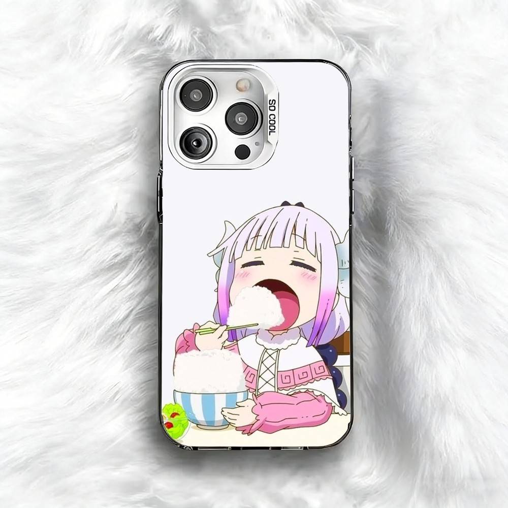 D-Dragon M-Maid K-Kanna K-Kamui Phone Case For iPhone 16 17 15 14 12 13 Pro Max Black Color Shockproof Cover
