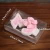 3D Number Cake Decorating Candles Cute Pink Bow Baby Girl Birthday Cake Topper Decoration Party Supplies 0-9 Digital Candle