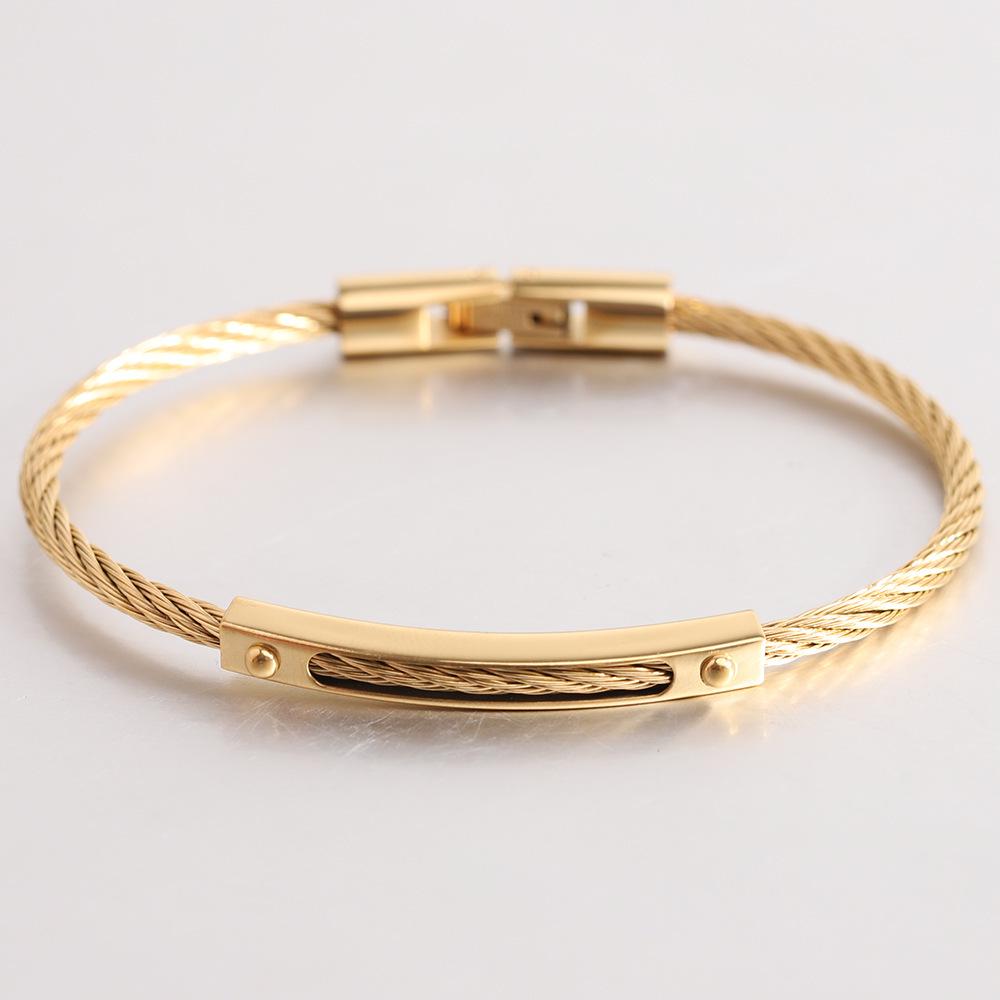 Versatile 5MM Titanium Steel Cable Wire Bracelet for Women - European & American Style