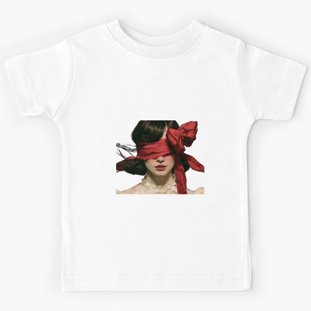 Crimson Blindfold | Gothic Aesthetic Art Kids T-Shirt 120