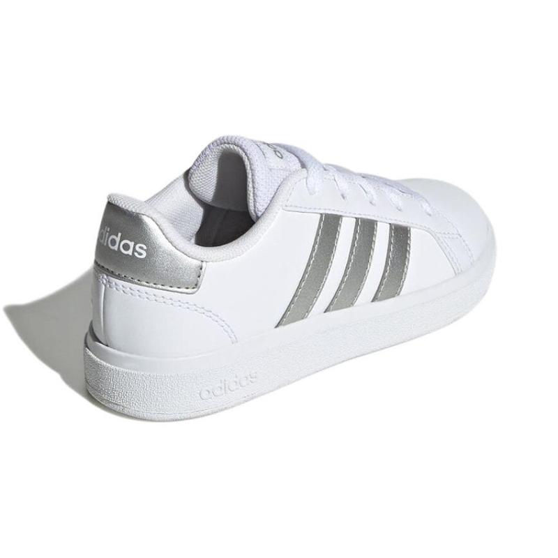 Adidas Grand Court 2.0 Big Kid 'White Matte Silver' Sneakers GW6506