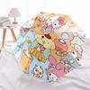 1pc Hello Kitty & Friends Japanese Kimono Print Automatic Opening Folding Umbrella with 8-Bone Iron Frame - Portable Design for Outdoor Use, Festive G