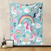 Cute Unicorns and Rainbows Patterned Tapestry for Bedroom and Living Room Home Decor