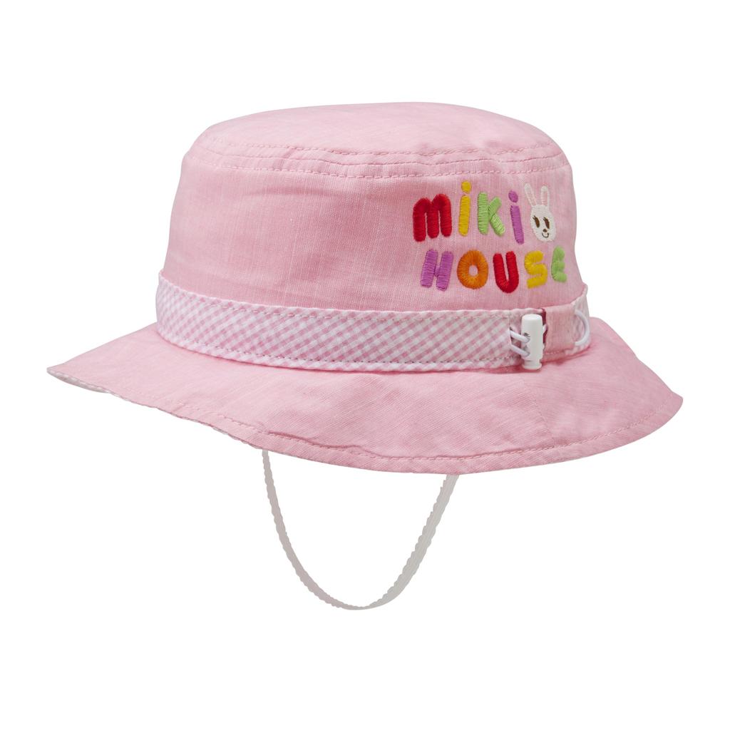 Hat UV protection with sunshade cover cotton with elastic for clothing SS Pink [MIKI HOUSE] 100% boys, girls, babies, kids, children's 12-9105-684