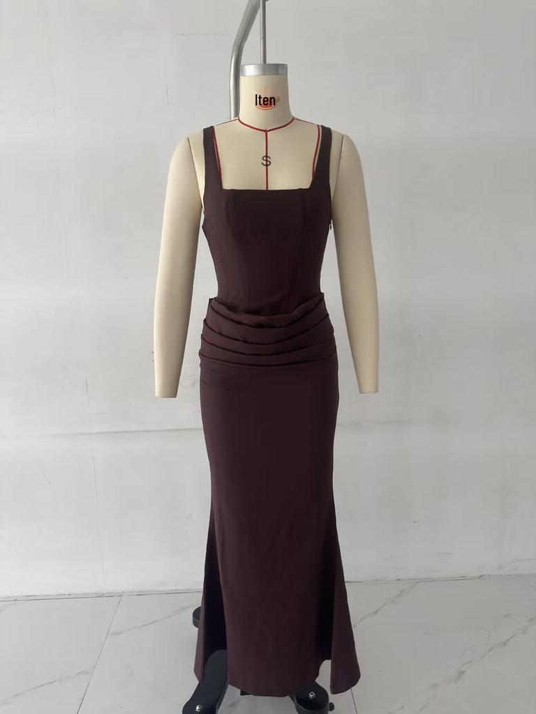 Spaghetti Strap Lace-up Waist-cinching Bodycon Dress for Women