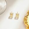 Minimalistische Stud Oorbellen met Letter H en Druipolie voor Dames Licht Luxe Mode Sieraden