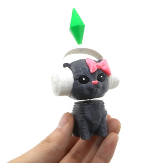 Cute Mini Cat Ornament 3D Printed Cat Figurine Car Dashboard Decor Funny Vehicle Interior Accessory for Home Office Decor