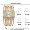 Luxury Qualities Women's Fashion Diamond Rectangle Watches Gold Alloy Bracelet Wristwatches Simple Ladies Quartz Clock Gift
