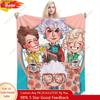 Golden Girls Blanket Warm Napping Blanket for Living Room Office Travel - Versatile Gift Blanket Cartoon Print Custom Blankets
