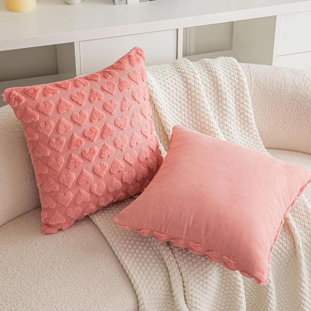 Modern Solid Color Love Plush Throw Pillow Cover,Valentine's Day Cushion Cover, Home,Room,Bedroom,Living Room,Sofa Decor