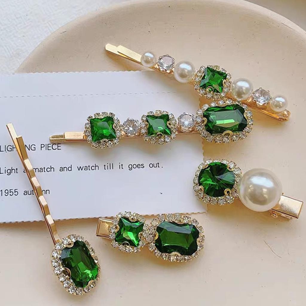 PCS Spilla Strass Fermagli Metallo per Capelli Spilla Verde Cristallo Decorazioni per Signora Donne Ragazze