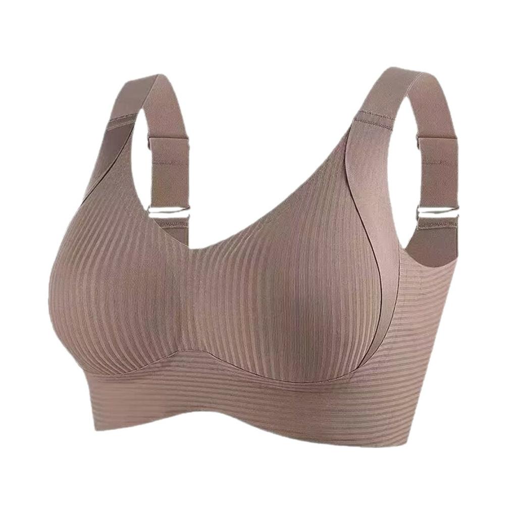 Ladies, No Underwire, Seamless Bra, High Elasticity, Solid Color, Wide Shoulder Straps, Detachable Bra Pads, Daily Wear, Comfortable