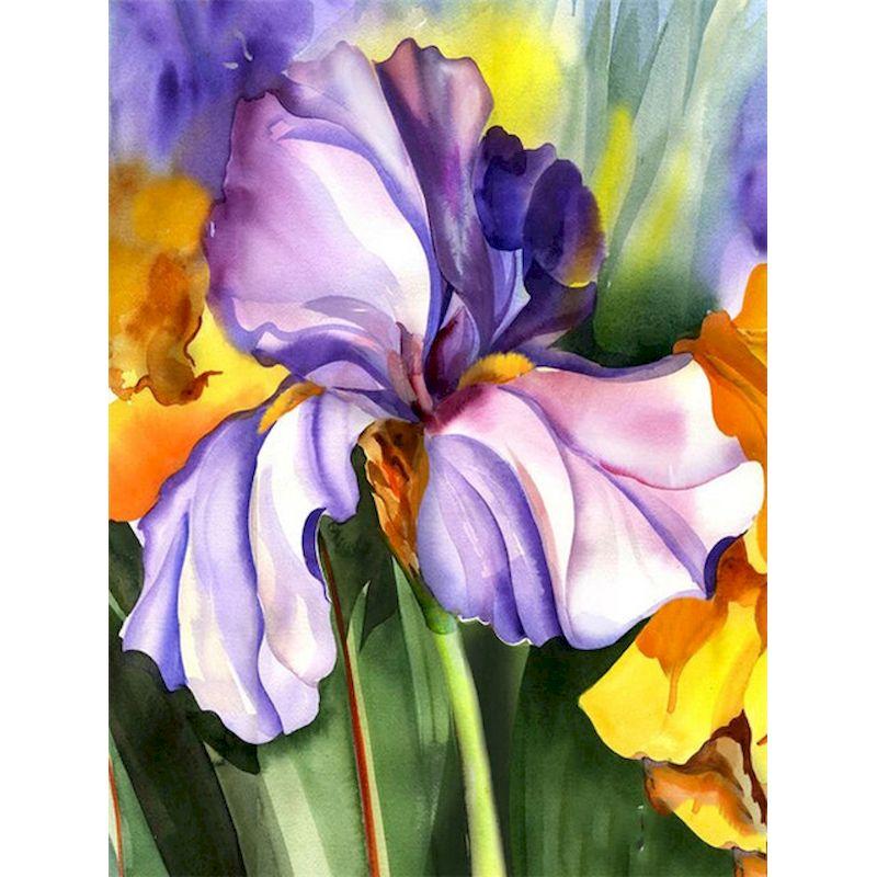 5d DIY Diamond Painting Flower Full Square Drill Diamond Embroidery Iris Mosaic Rhinestone Craft Kit Home Wall Decor