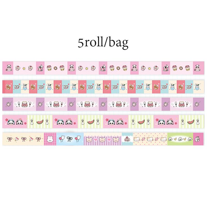 

5 рулонов/набор корейских тонких липких лент васи, набор Dream Selling Galaxy Cute Girl, руководство по наклейкам DIY, материал для наклеек-петлей