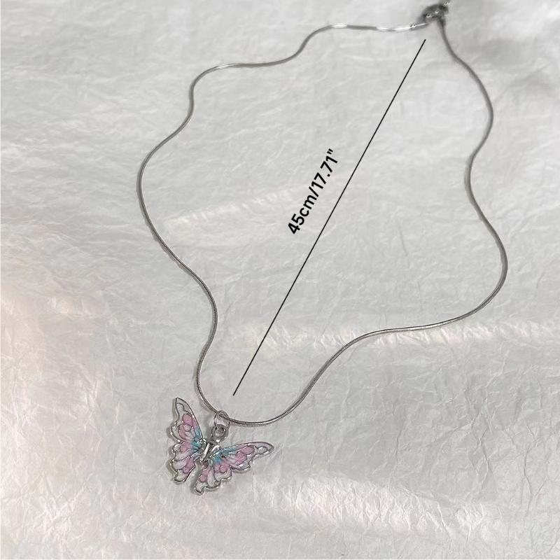 Butterfly Necklace Sweet Cool Women Necklaces Butterflies Pendant Snake Bone Chain Girls Neck Chains Wedding Jewery Gift