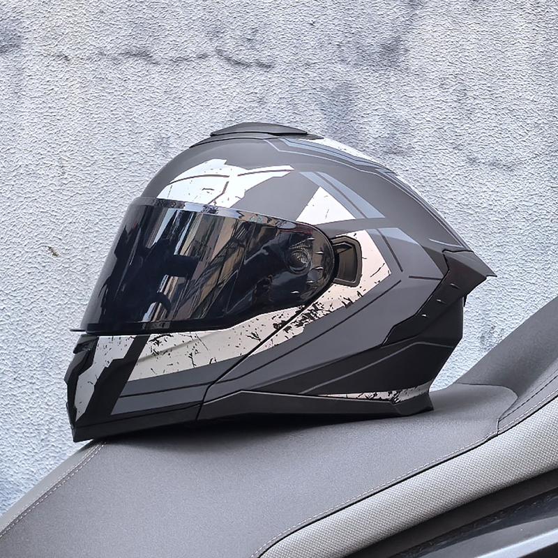 LVS motorcycle off-road helmet racing double lens flip open helmet DOT