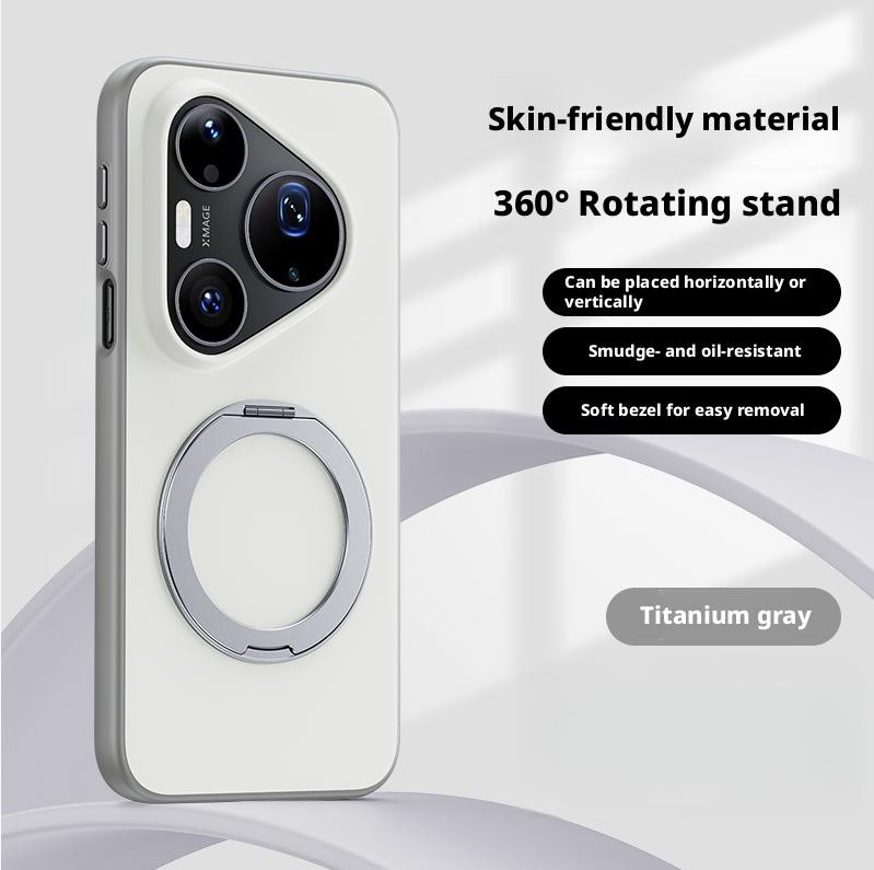For Huawei Pura 90 Pro Max and Pura 90 Pro Case Anti-Fingerprint Anti-Oil Magnetic 360° Rotatable Stand Fine Grip Soft Cover