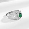 New Product Real Emerald Men's Ring Zircon Inlaid European and American Fashion Domineering Men's Ring
