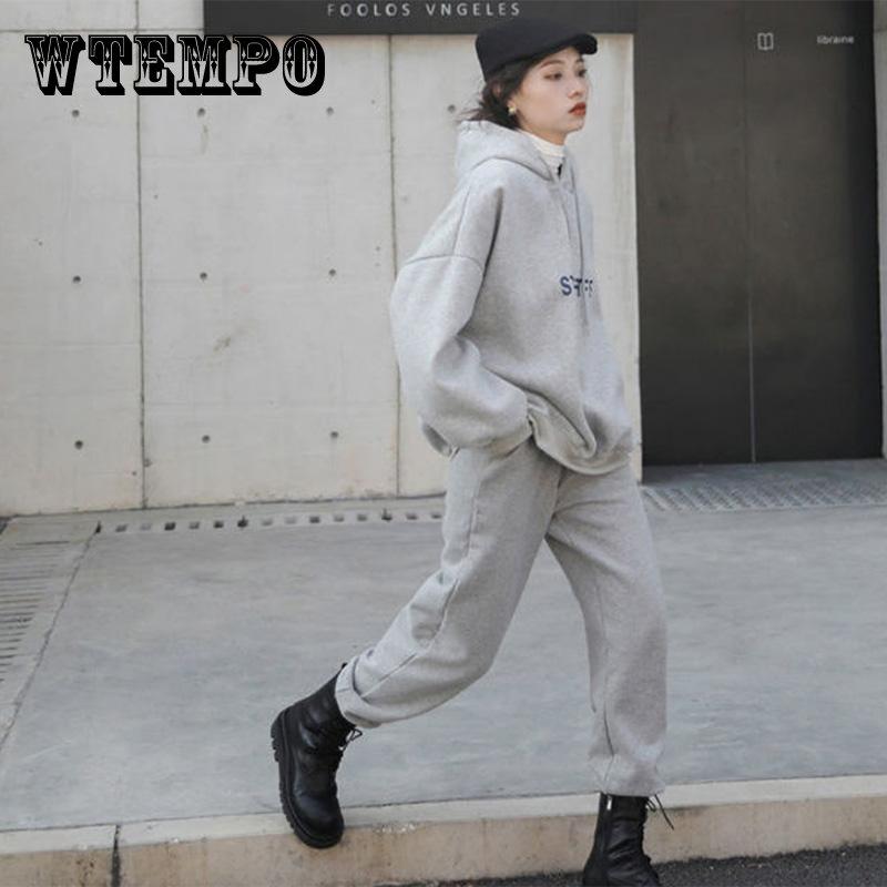 

Плюс бархатный костюм, женский однотонный спортивный свитер с капюшоном, повседневные леггинсы, брюки, модные свободные модные два предмета