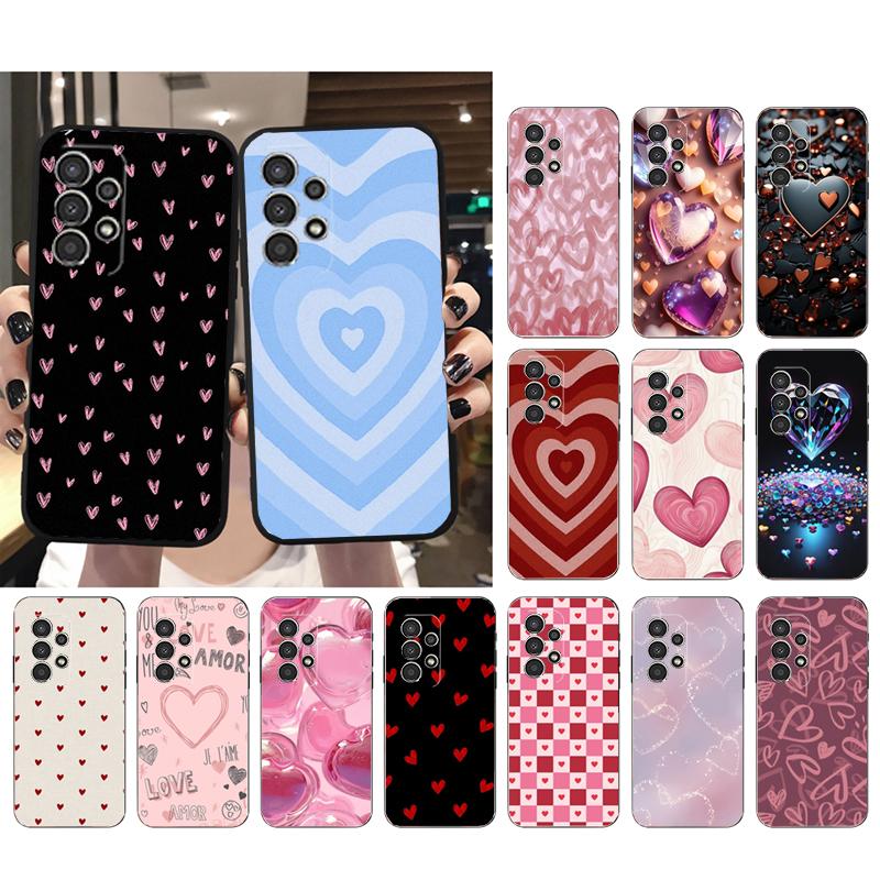 Phone Case For Samsung A17 A55 A16 A56 A35 A15 A53 A54 A33 A34 A25 A05S A52 A52S A07 A26 A06 Love Pink Heart