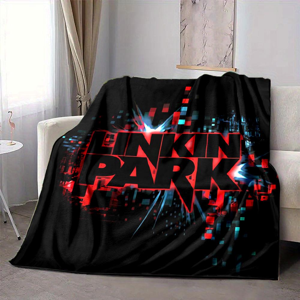 1pc Linkin Park Band Merchandise Blanket Lightweight Flannel Blanket Throw Blanket For Sofa, Bed, Travel, Camping, Livingroom, Office, Couch
