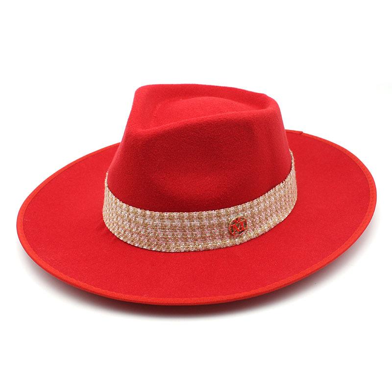 Hat Winter Hemming M Top Hat Men'S And Women'S Big Brim British Fan Wool Gentleman'S Hat