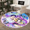 1pc Anime Cartoon Design Round Carpet  Office Chair Mat, NonSlip Rug for Home Decor, Living Room, Bedroom, Game Room