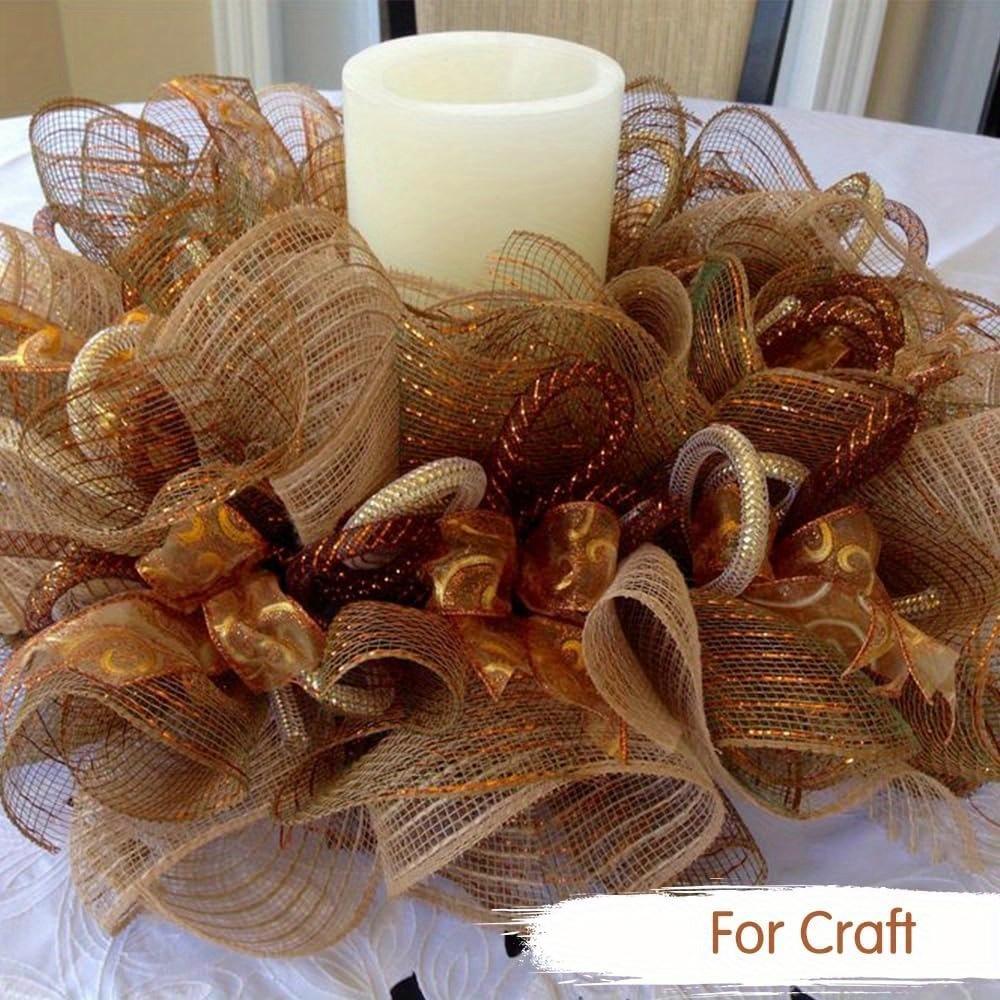 25cm Decorative 2 Rolls White Mesh Ribbbon Rolls Fabric Mesh For Mesh Wreath Supplies Front Door Wreath Crafts Tree Decor