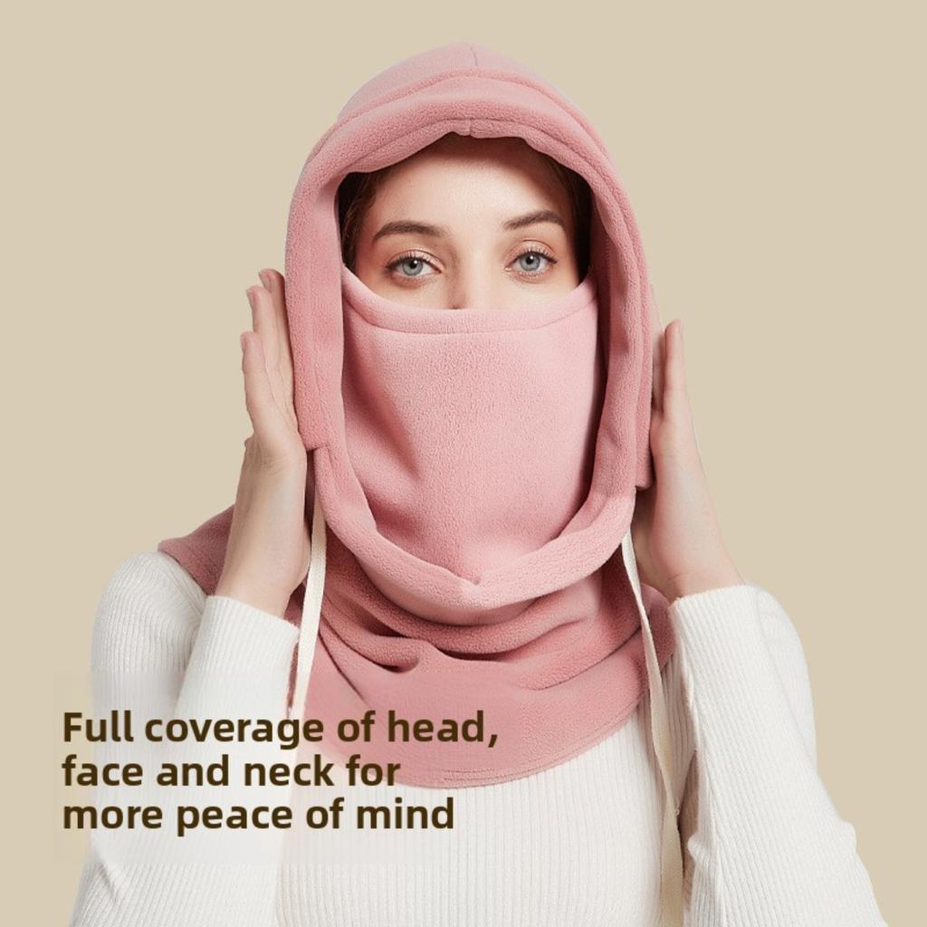 Polar Fleece Winter Hat Riding Windproof Ski Mask Women's Hat Scarf Integrated Outdoor Sports Warm Hood
