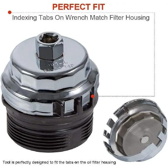 Steel Oil Filter Cap Wrench Remover Housing Cup Tool for Toyota Lexus 2.5L-5.7L