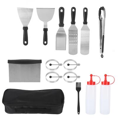 Edelstahl Grillplattenzubehör Antihaft BBQ Werkzeugset Barbecue Grillwerkzeug für Küche(14-teiliges Set )