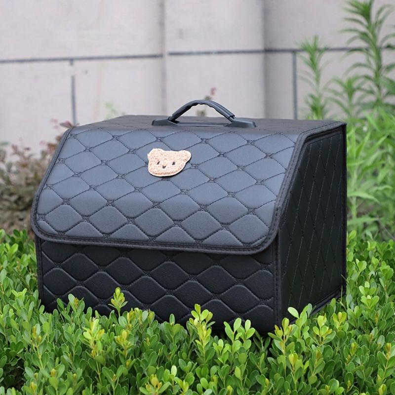 Foldable Car Organizers Box With Adjustable Dividers Nonslip Base For Travel & Groceries Everyday Use Outdoor Activities