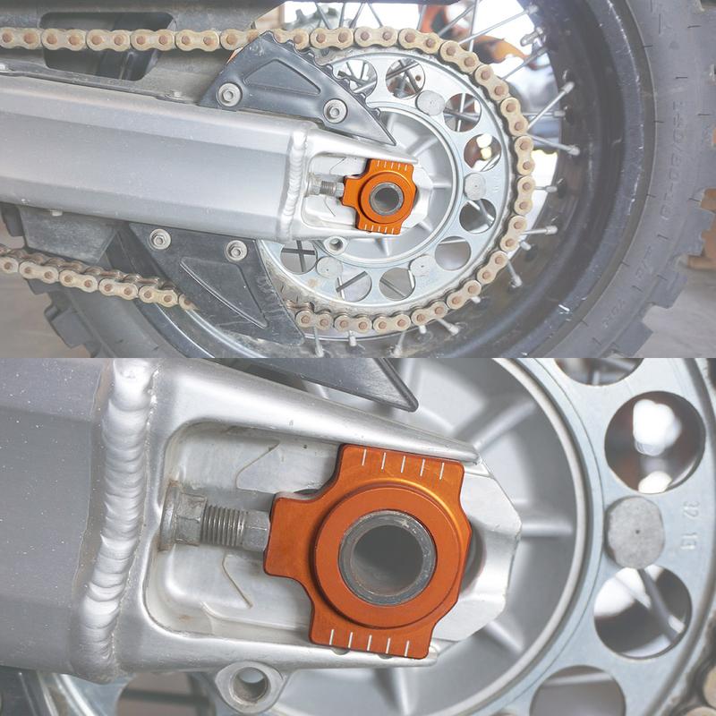 Motorcycle Aluminum Axle Blocks Chain Adjusters for KTM 690 SMC R 690 SMCR 2019-2025 690 Enduro R 2009-2025 690 Duke 2008-2019