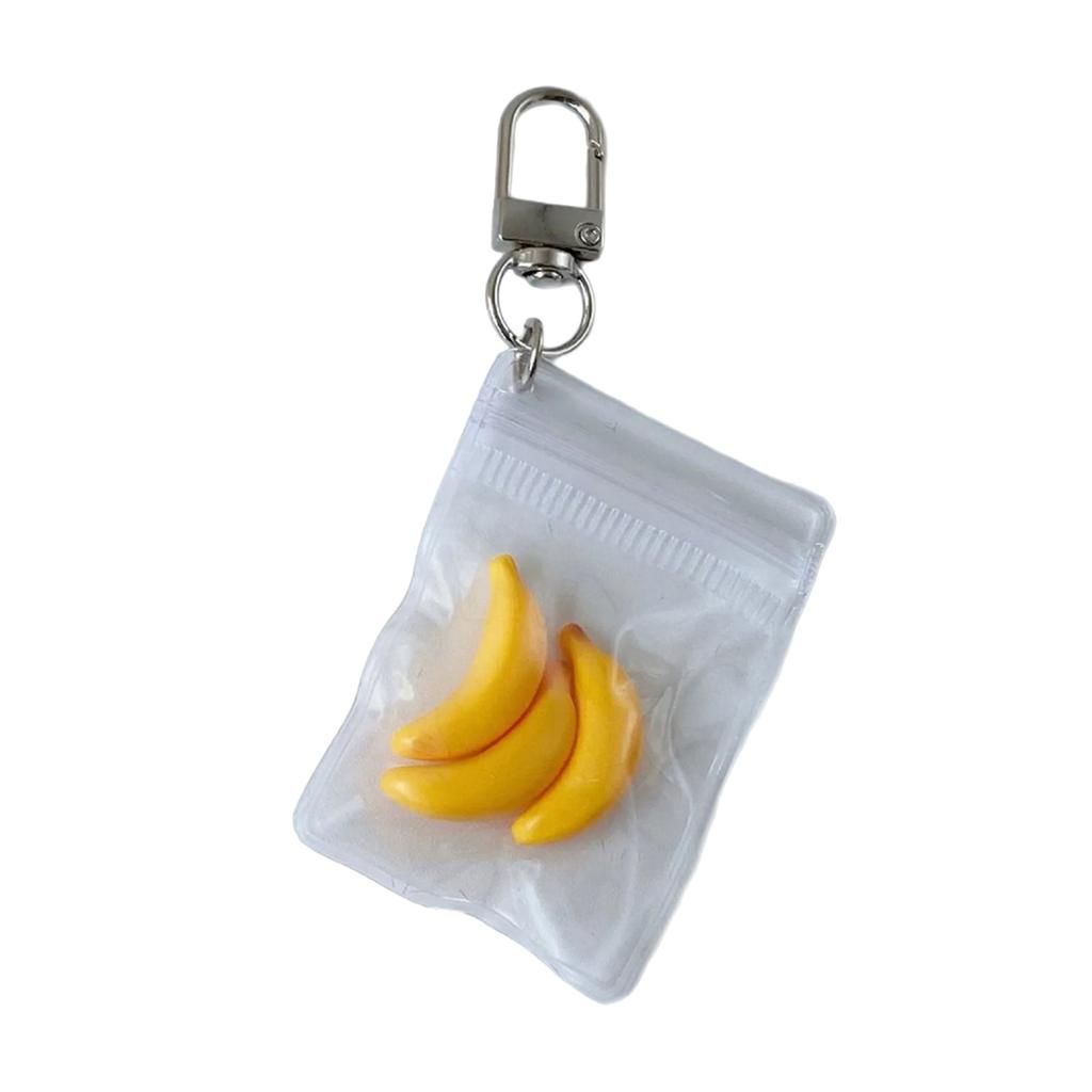 Stylish Banana Keychain Kawaii Fruit Design Durable Alloy Charm For Girls Women Fashion Accessories