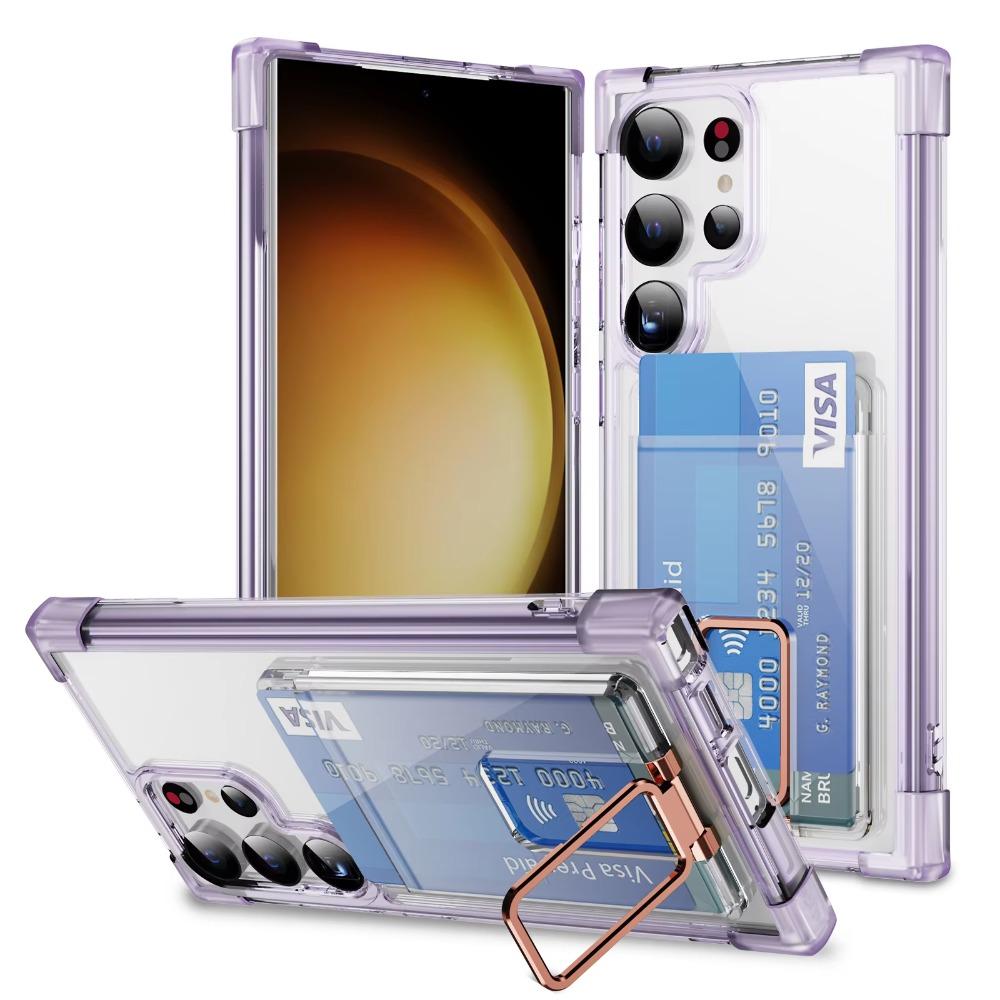 Acryl Transparente Halterung Brieftasche Kartenfach Handyhülle für Samsung Galaxy S25 S24 S23 S22 S21 Note20 Plus Ultra Hülle