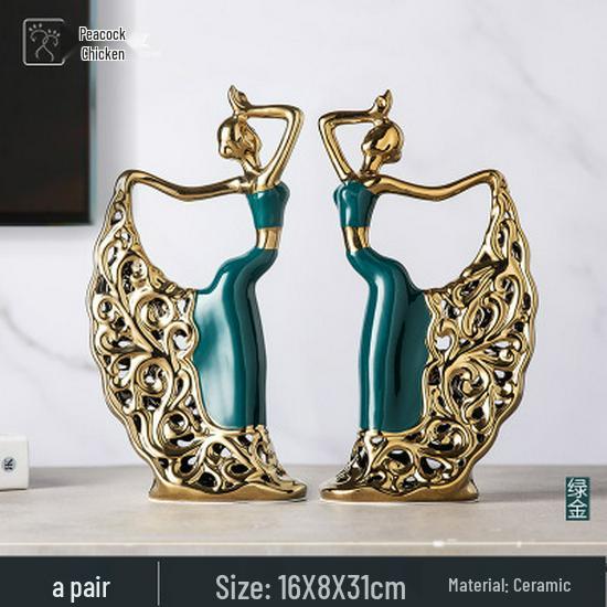 European Ceramic Time Flies Ornament: Elegant Art Decor for Home or Office