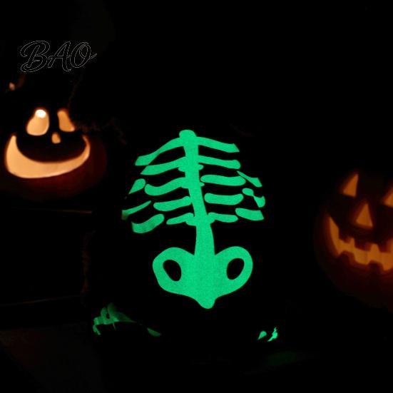 Festive Pet Dress Up Halloween Dog Jumpsuit, Glow-in-The-Dark Skeleton Onesie, Spooky Small Onesie Four-Legged Clothes for Dogs Trick-or-Treat Outfit