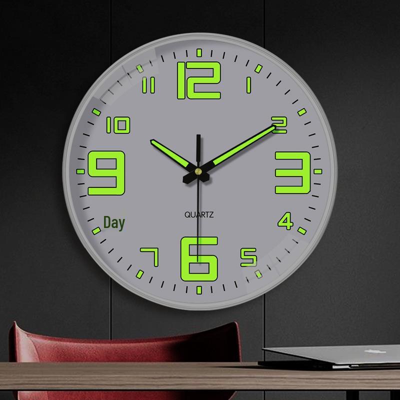 10" Silent Luminous Wall Clock for Home Decor, Punch-Free Installation