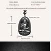 Black Obsidian Buddha Pendant Carved Design Beaded Chain Daily Wear Lucky Gift For Men Women
