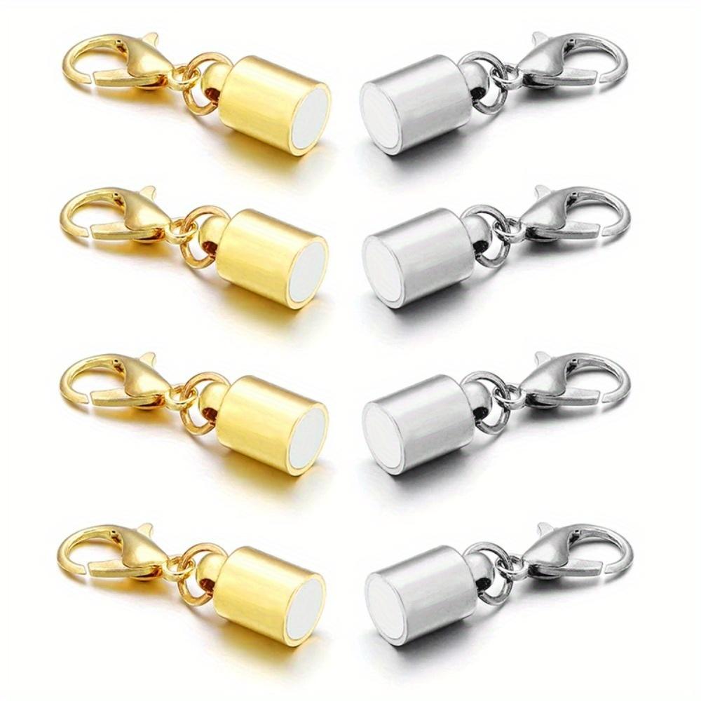 4Pcs/Lot Round Magnetic Clasps for Jewelry Making Magnet End Clasp Connectors Buckle Metal Clasp with Lobster Clasps